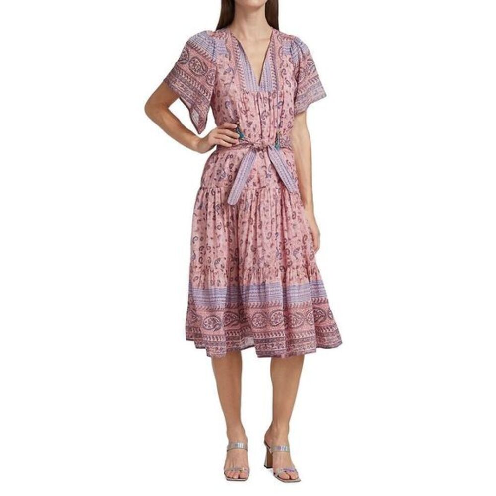 Bell Angelina Cotton-Silk Midi Dress Small $350